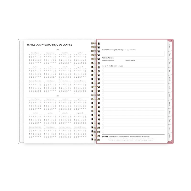 2024 Weekly Monthly Planner, 5.875x8.625, Blue Sky, Jessie Blue