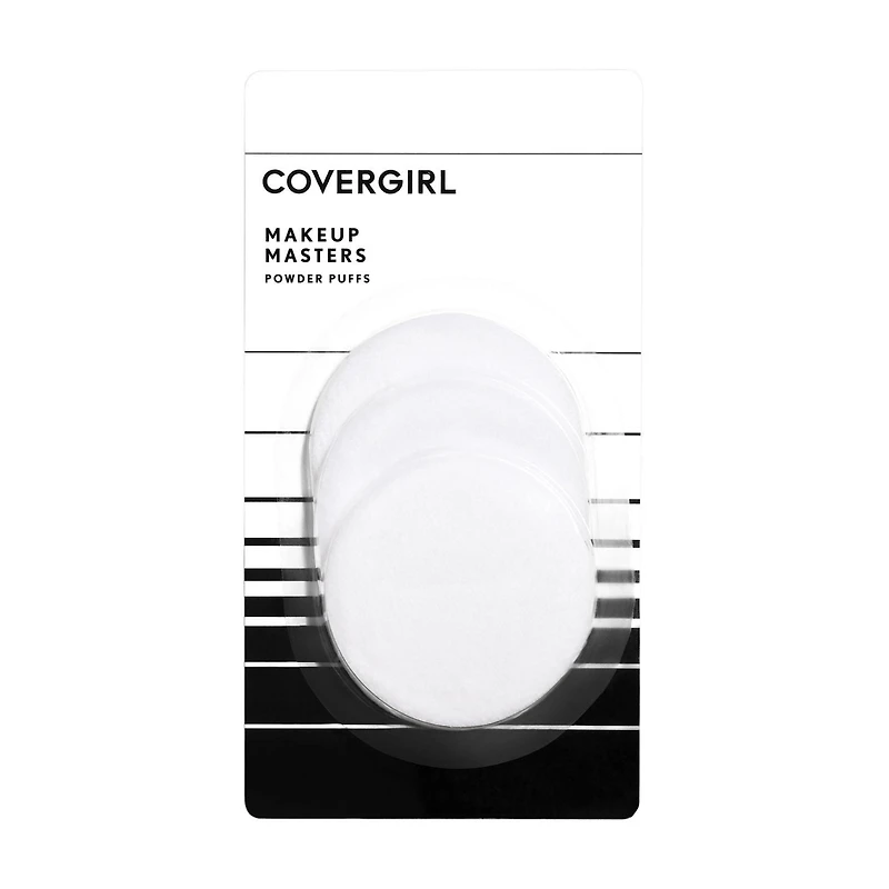 COVERGIRL Makeup Masters Powder Puffs, absorbs oils, soft, velvety puff, works well with foundation and powders, 100% Cruelty-Free, Absorbs oils