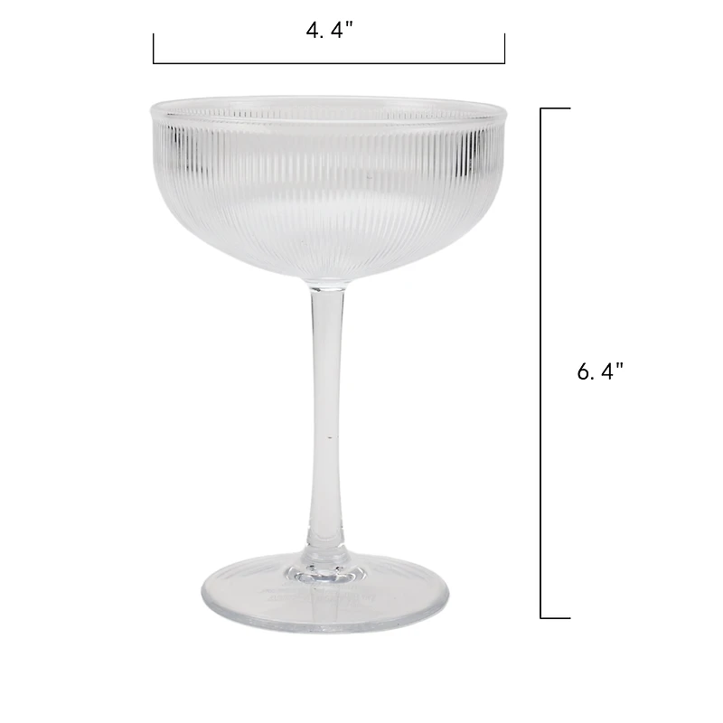 Better Homes & Gardens Acrylic Clear Texture Coupe Glass, Clear, 1-Count