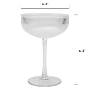 Better Homes & Gardens Acrylic Clear Texture Coupe Glass, Clear, 1-Count