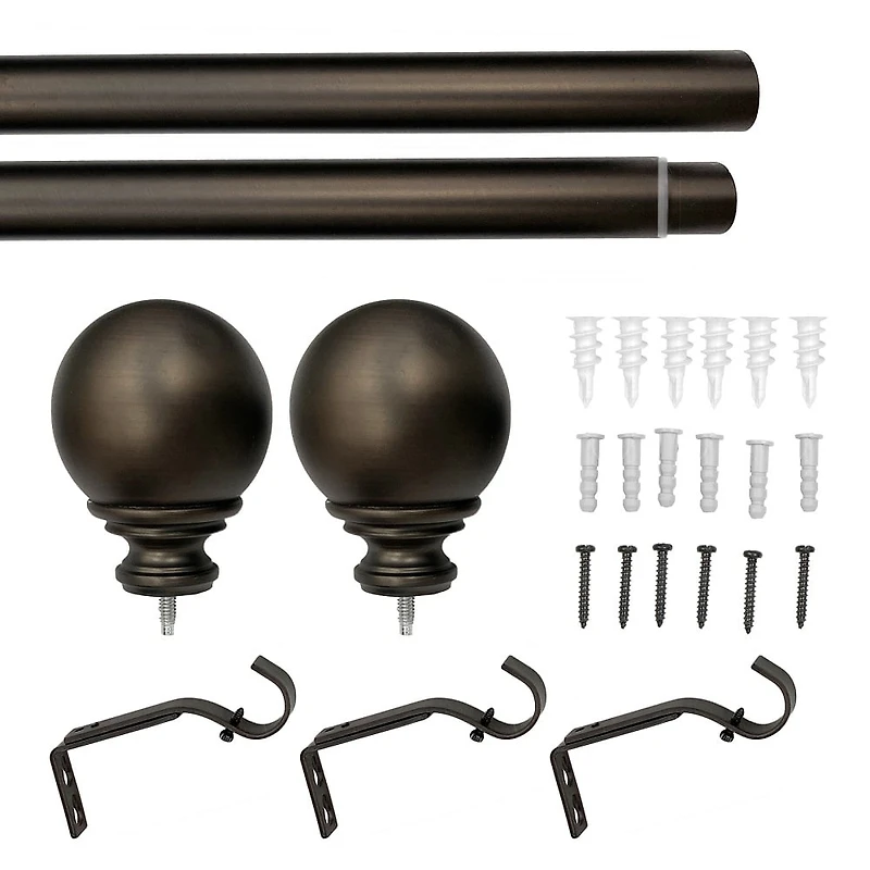 Tringle à rideaux réglable à boule Bronze huilé 2,5 cm Better Homes & Gardens, 106,7 à 304,8 cm