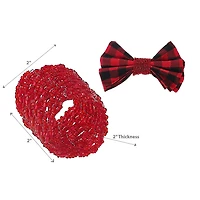 Christmas Beaded Napkin Ring Red - Set of 8