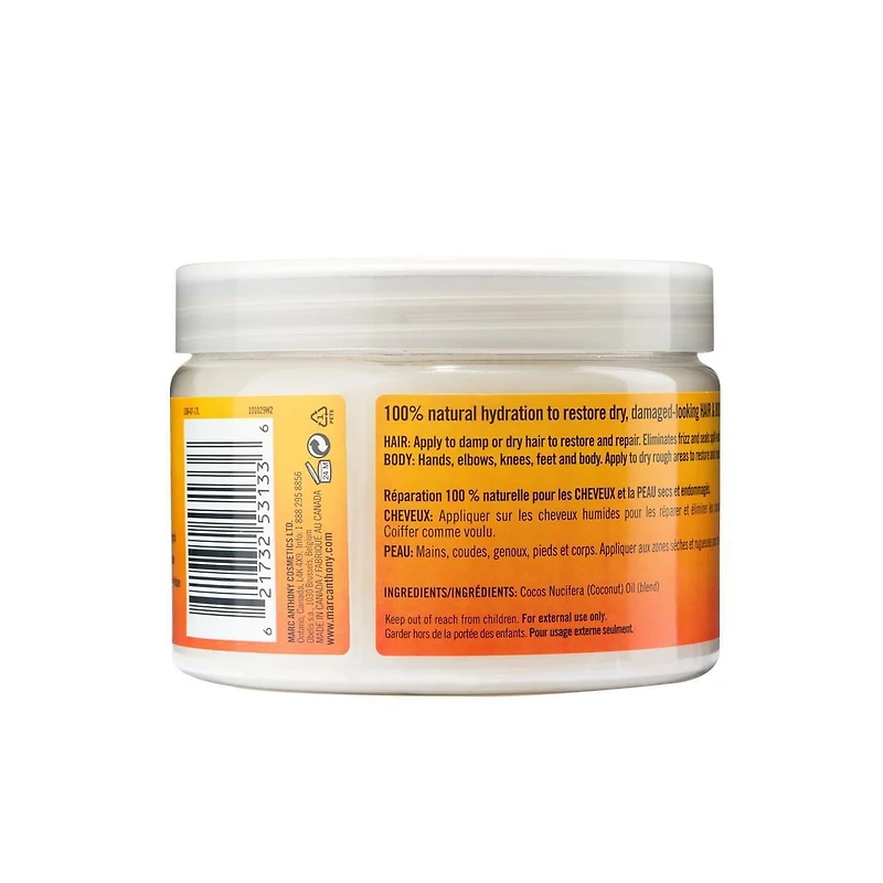 Huile de noix de coco 100 % extra vierge Marc Anthony pour cheveux et corps