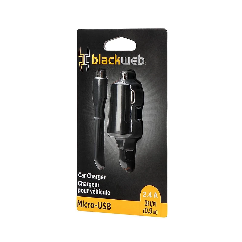 Chargeur de voiture Micro-USB pour Android de blackweb (Noir)