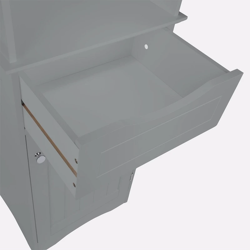 Ashland Collection Maison RiverRidge® Grande armoire à linge, 16,54 po. (larg) x 60,04 po. (haut) x 13,39 po. (prof), gris