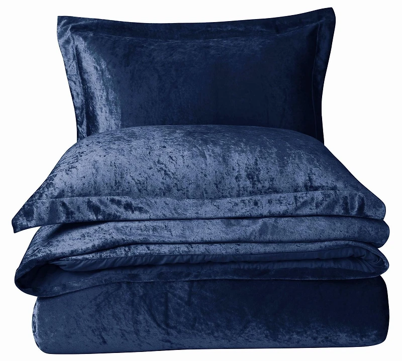 Ensemble de housse de duvet en velours froissé de couleur unie de Swift Home