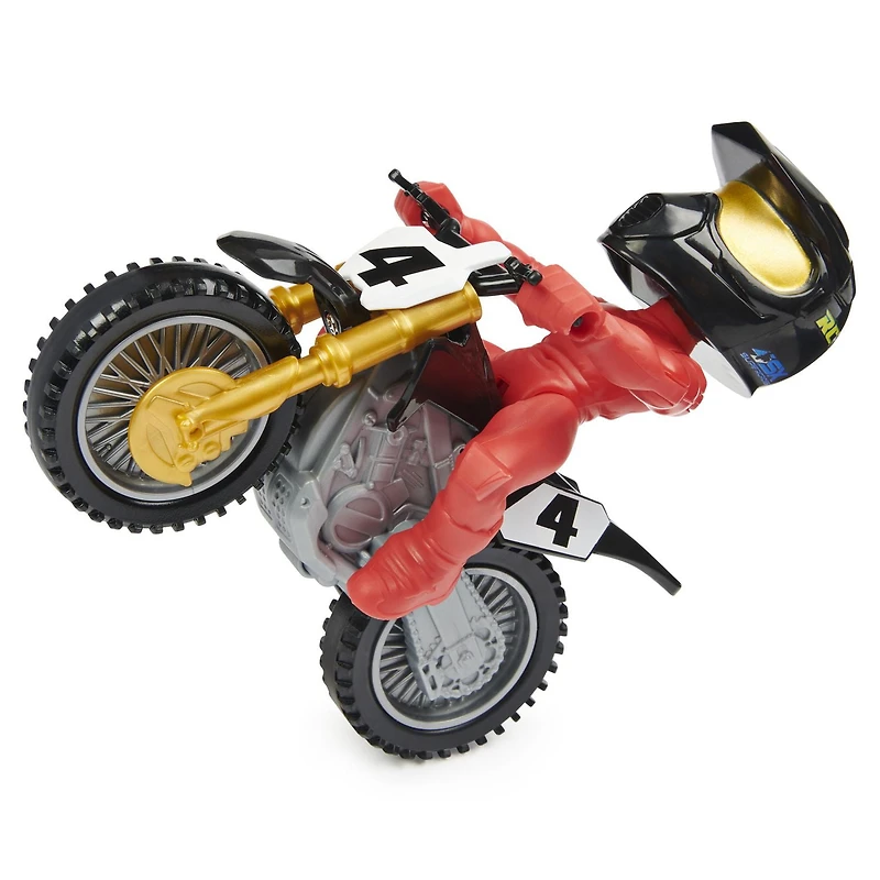 Supercross, Race and Wheelie Bike, Moto collector authentique de Ricky Carmichael, jouets pour enfants à l'échelle 1:18 pour garçons à partir de 5 ans