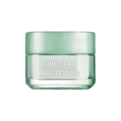 L'Oréal Paris Pure-Clay Cleansing Mask with 3 Mineral Clays + Eucalyptus, Purifies and Mattifies Oily Skin, 50 ml
