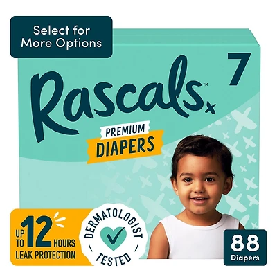 Les couches de qualité Jumbo de Rascals Unisexe, tailles 1-6,100-168ct