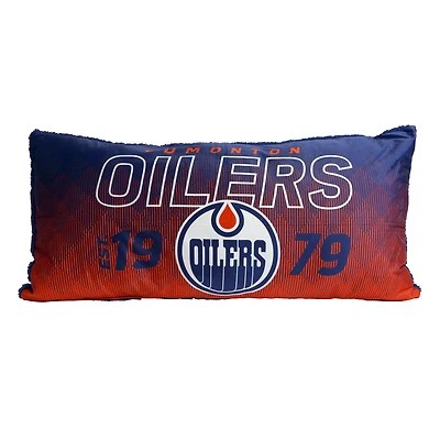 Oreiller de corps des Edmonton Oilers de la LNH 18po x 36po