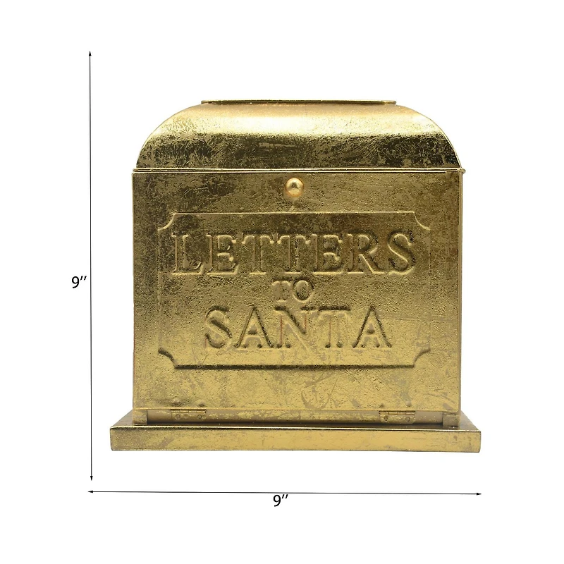 FRAÎCHE Lettres de métal au père Noël boîte aux lettres, or