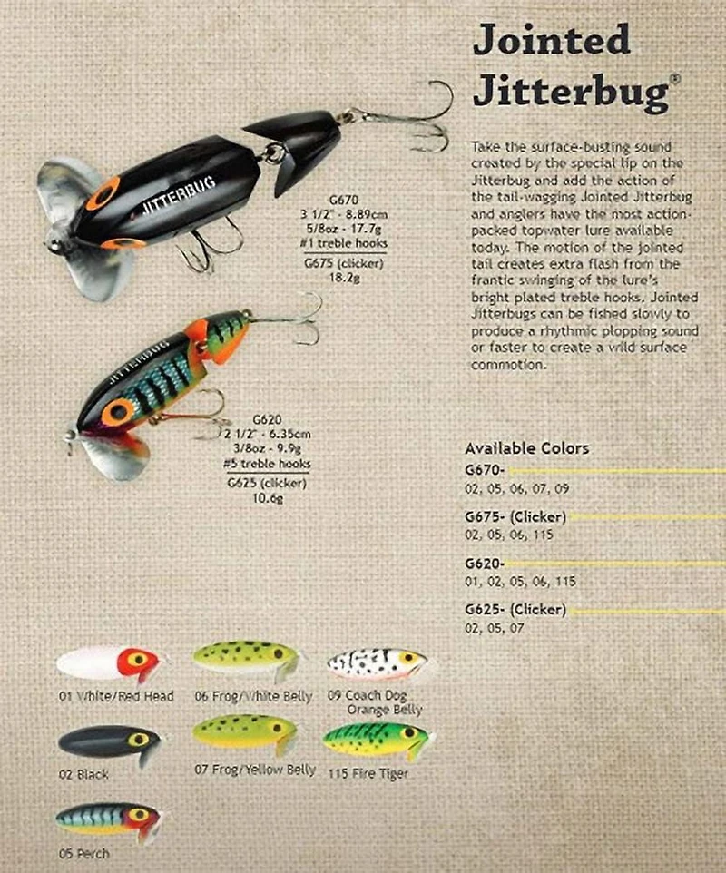 JITTERBUG, ARBOGAST JITTERBUG