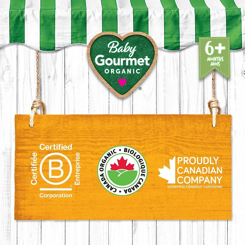 Baby Gourmet Organic Puree Mango Avocado & Oats, Puree - 128 mL