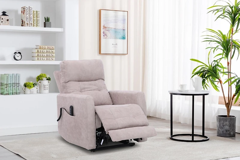 Topline Home Furnishings Power Lift Recliner with Adjustable Headrest