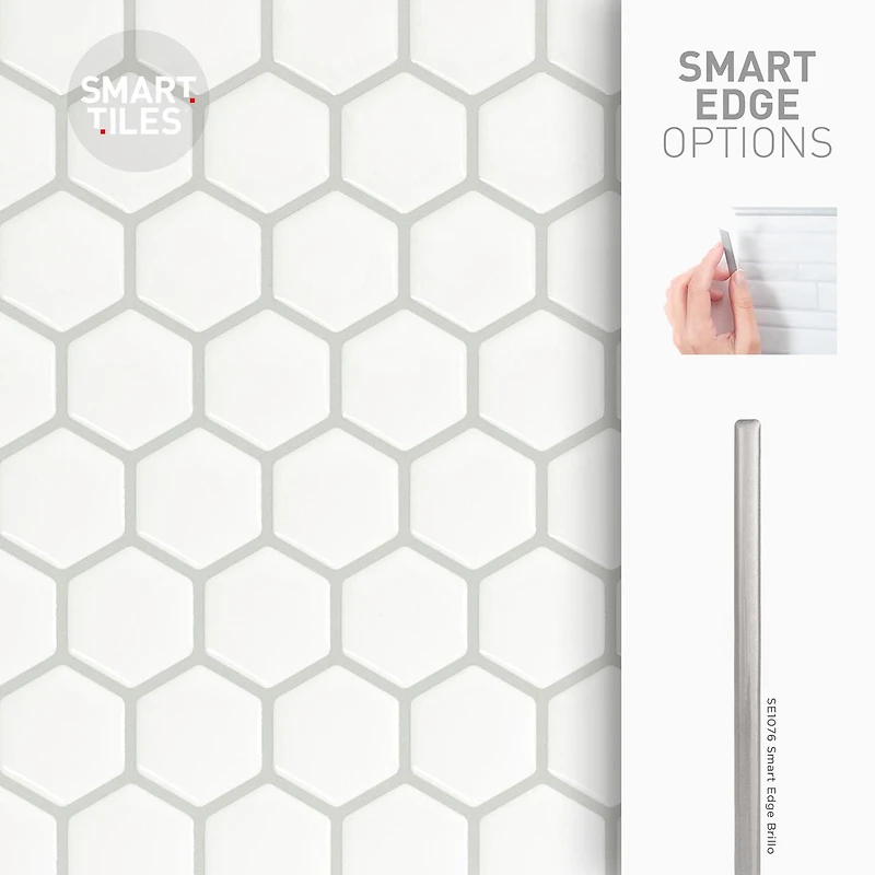 SMART TILES PEEL & STICK BACKSPLASH - HEXAGO - 4 Pieces 11.27 x 9.63