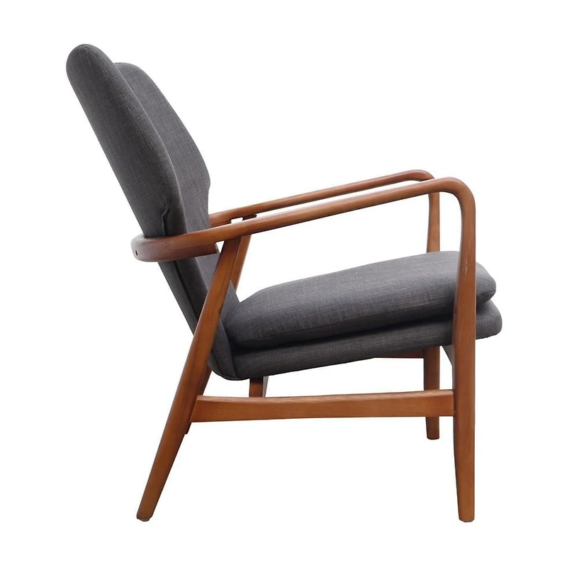 Plata Import Fabric Lounge Chair with Wood Legs
