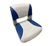 Blue Dog Marine Fold Down Molded Seat with Cushions, Fishing Boat Seat with Stainless Steel Screws, Folding Boat Chair, Captain Chairs for Fishing - Blue/Gray