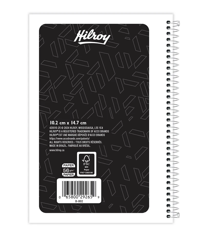 Hilroy® Lunix Memo Book, Side Bound 96 Pages, Black, Notebook