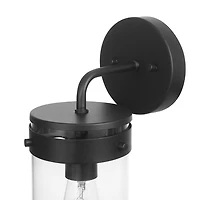 1-Light Matte Black Outdoor Wall Sconce with Clear Glass Shade (2-Pack), 60000000, Outdoor Wall Sconce