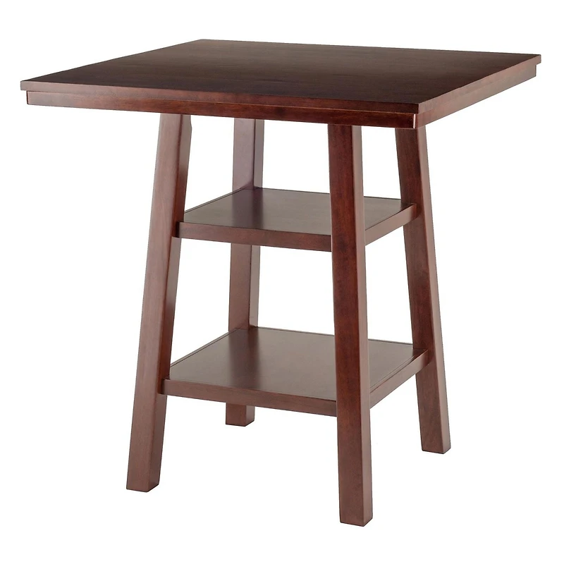 Winsome Orlando 5-Piece Set High Table, 2 Shelves with 4 V-Back Counter Stools - 94554