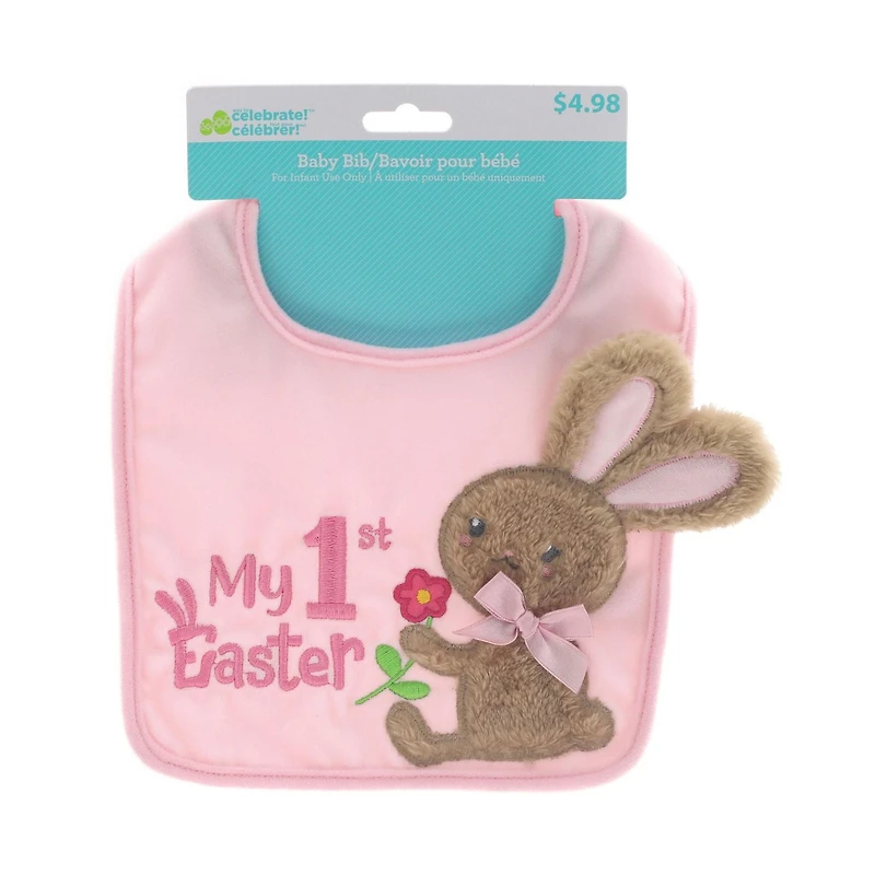 Way To Celebrate My 1st Easter Bib, Pink