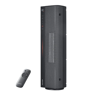 Chaufferette tour en céramique Pelonis 1500 W, utilisable à la verticale ou à l’horizontale avec télécommande, noire