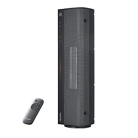 Chaufferette tour en céramique Pelonis 1500 W, utilisable à la verticale ou à l’horizontale avec télécommande, noire