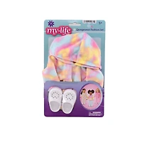 My Life As Loungewear Fashion Set for 18-inch Doll, 3 Pieces Included, Pink Yellow Blue Tie-Dye