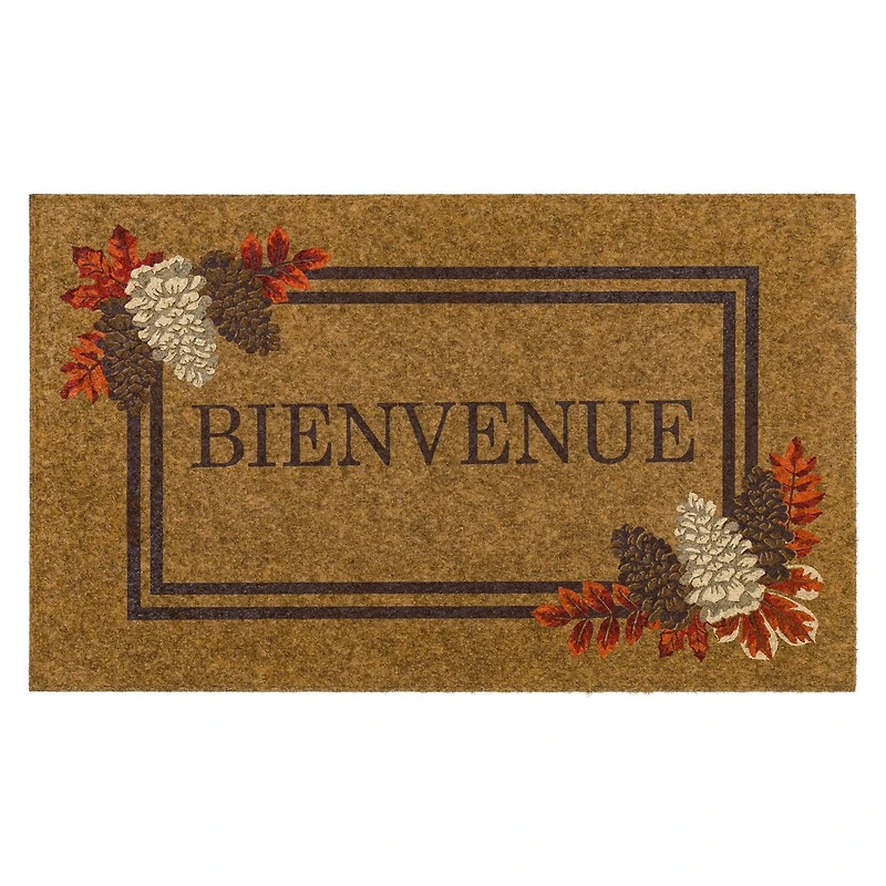 Mohawk Home Fall Bienvenue Faux Coir Polyester Doormat, Multi, 18" x 30"