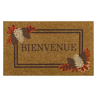 Mohawk Home Fall Bienvenue Faux Coir Polyester Doormat, Multi, 18" x 30"