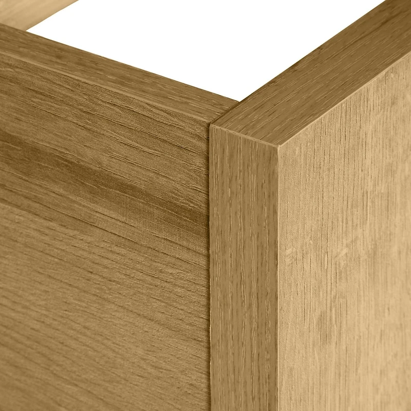 CorLiving Aiko Engineered Wood Mid Century Platform Bed Frame with Slats, No Box Spring Required