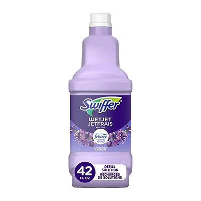 Swiffer WetJet Spray Mop Multi-Purpose and Hardwood Liquid Floor Cleaner Refill, Lavender Vanilla & Comfort