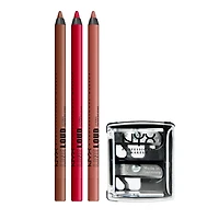 NYX PROFESSIONAL MAKEUP, Trio de crayons à lèvres des fêtes, En édition limitée, Trio de crayons à lèvres et aiguisoir