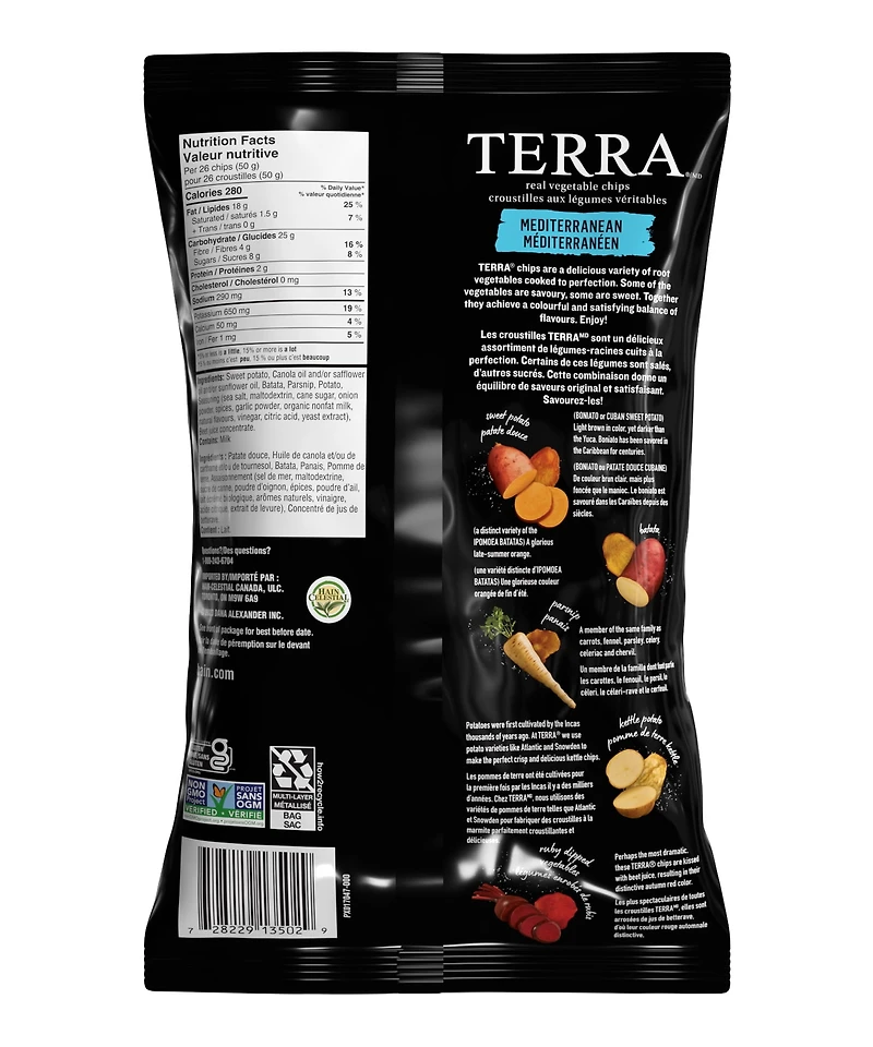 Croustilles aux légumes méditerranéen de Terra 141 g, Frites de Légumes