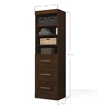 Bestar Pur Unité de rangement 25“ avec ensemble 3 tiroirs