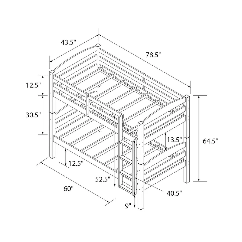 Lit superposé pour enfant (format une place) Leighton de Better Homes & Gardens