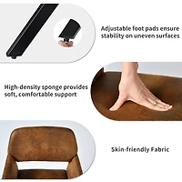 Homy Casa Set of 2 Upholstered Swivel Chair with Cut-Out Back, Armrest Accent Chair for Living Room, Brown Faux Suede