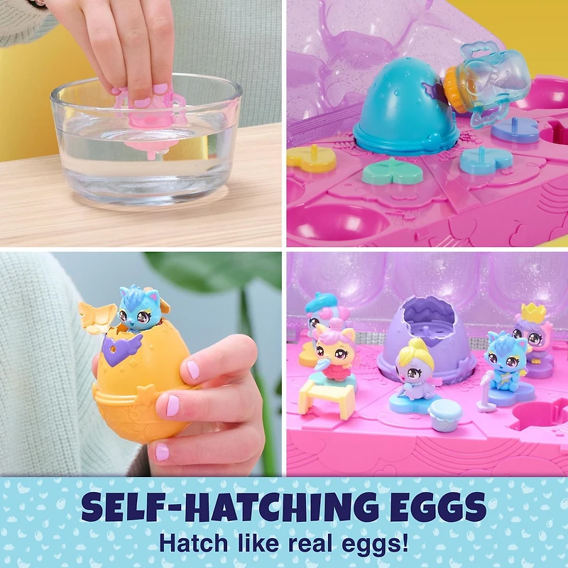 Hatchimals Alive, Egg Carton Jouet avec 5 mini figurines dans des œufs qui éclosent tout seuls, 11 accessoires, jouets pour enfants pour filles et garçons, à partir de 3 ans