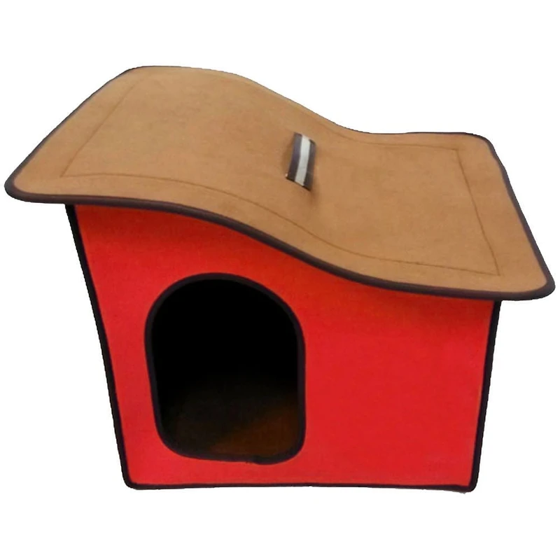 Maison pliante pour animaux de compagnie Penn-Plax avec toit en pente rouge