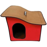 Maison pliante pour animaux de compagnie Penn-Plax avec toit en pente rouge