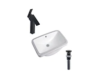 DROP Bath and Kitchen DR091149 Undermount Bathroom Sink Set