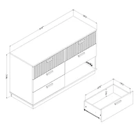 Commode 6 tiroirs pour Enfants, fini Chêne blanchi, collection Noah de Meubles South Shore
