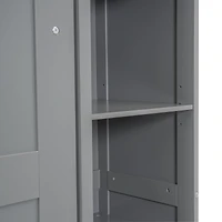 Noble House Full Size Murphy Bed Wall Bed with Shelves and LED Lights,Gray