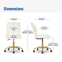 Chaise de bureau sans accoudoir Mainstays recouverte de tissu bouclé, crème Tissu bouclé doux