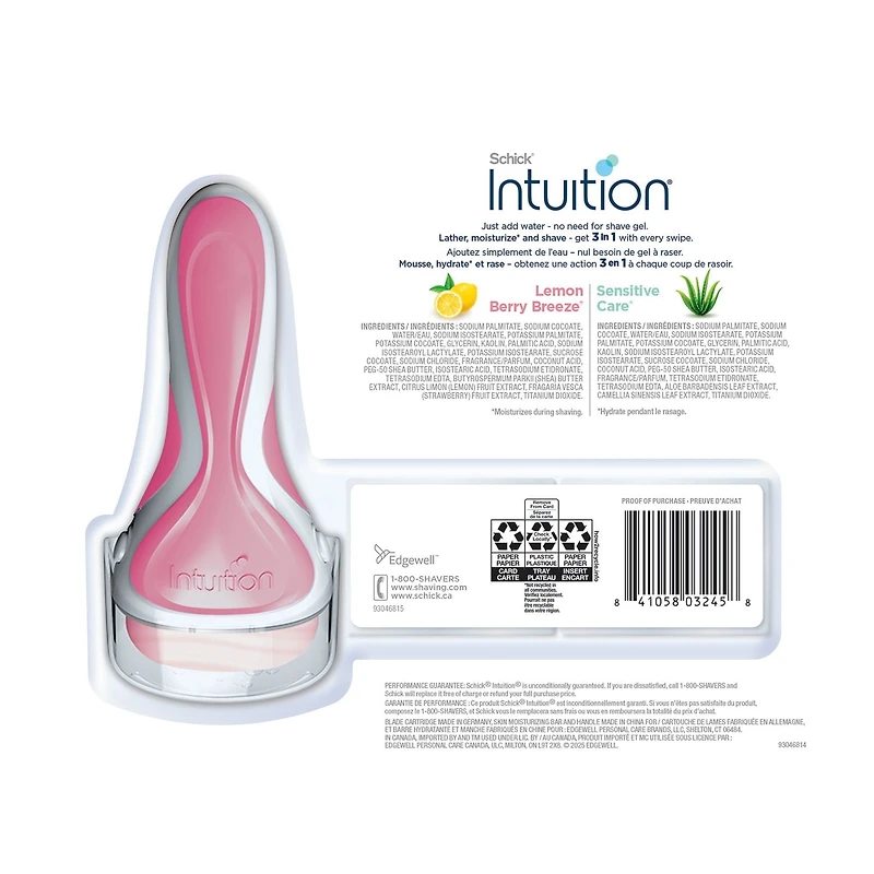 Schick Intuition Razor & Refill Value Pack, Razor & 5 Refills