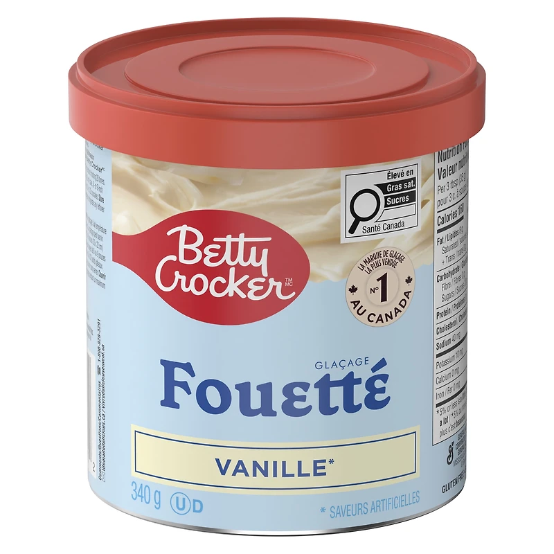 Betty Crocker Glaçage Fouetté, Vanille, Sans Gluten, 340 g 340 g