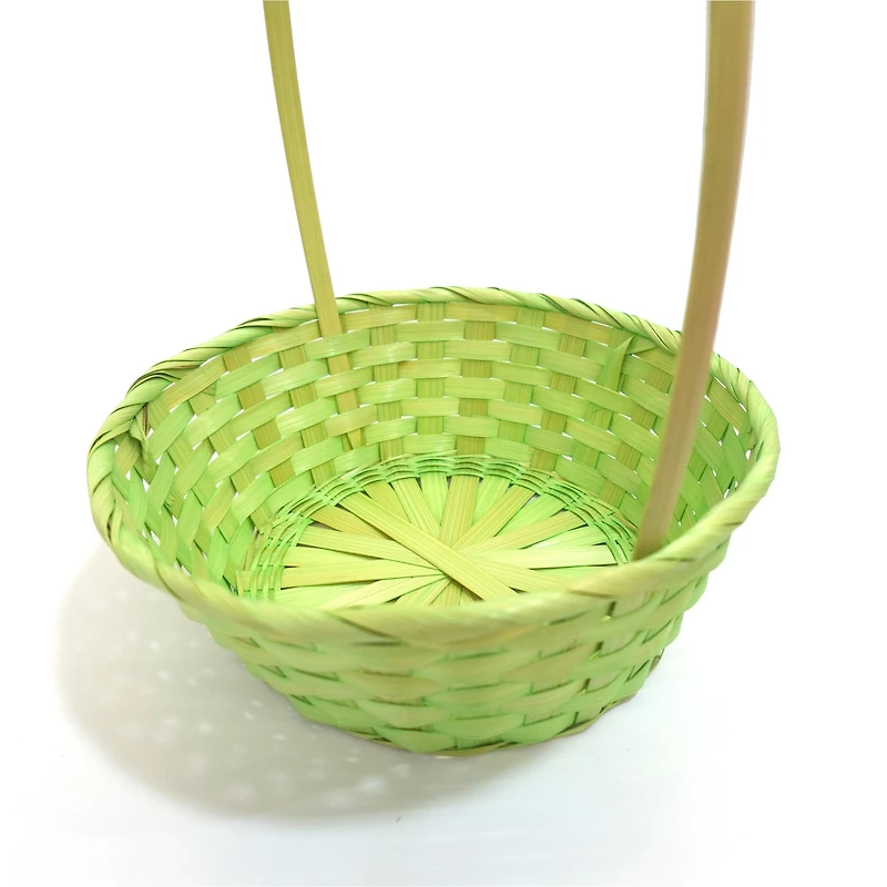 10.5" Bamboo Basket, Green