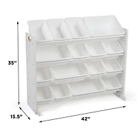 Humble Crew Tot Tutors SuperSized Toy Storage Organizer with 16 Storage Bins, Grey