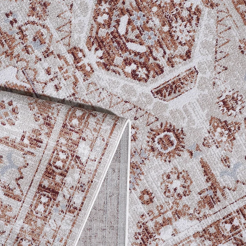 Rug Ease Abril Mink and Terracotta Area Rug