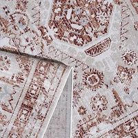 Rug Ease Abril Mink and Terracotta Area Rug